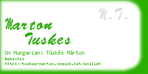marton tuskes business card