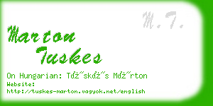 marton tuskes business card